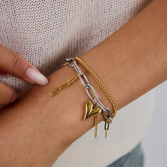 Golden Heart Duo Bracel