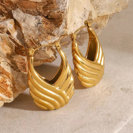 Gilded Ripple Hoops