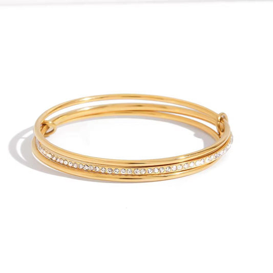 Elegant Golden Bangles Stack
