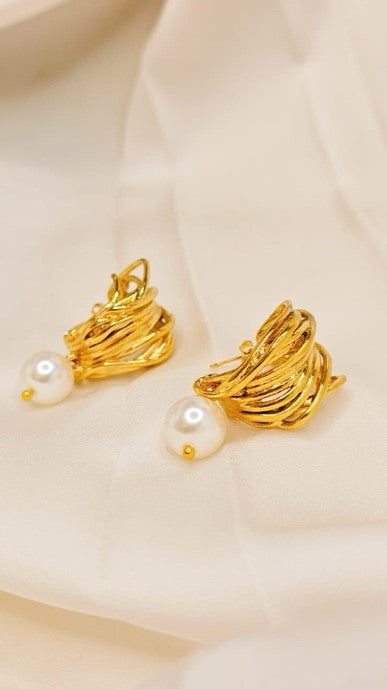 Classic Pearl Hoop Earrings