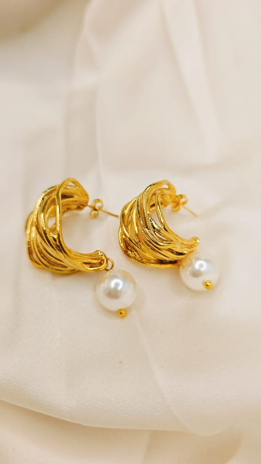 Classic Pearl Hoop Earrings