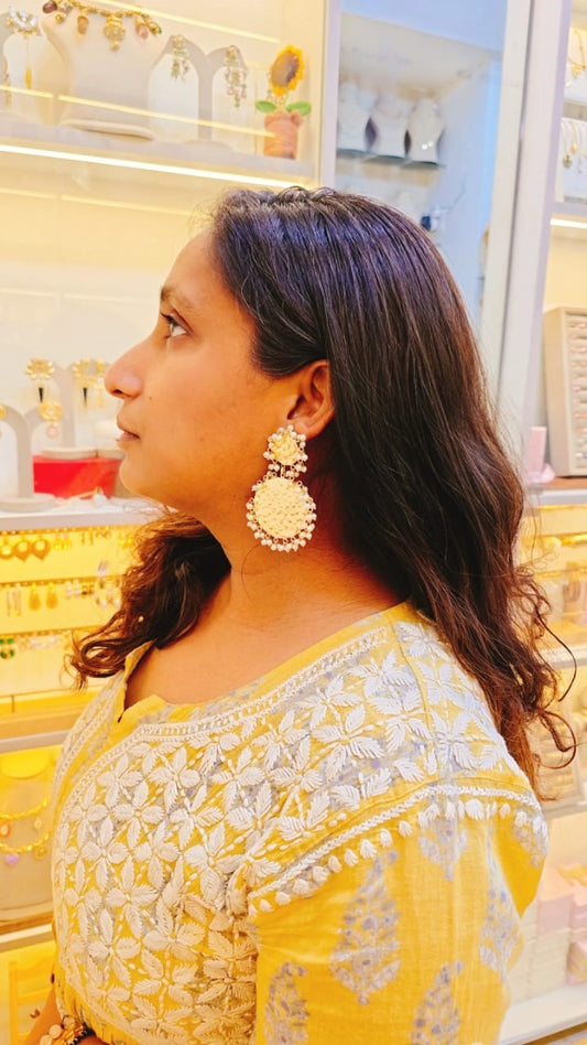 Golden Pearl Elegance Earrings