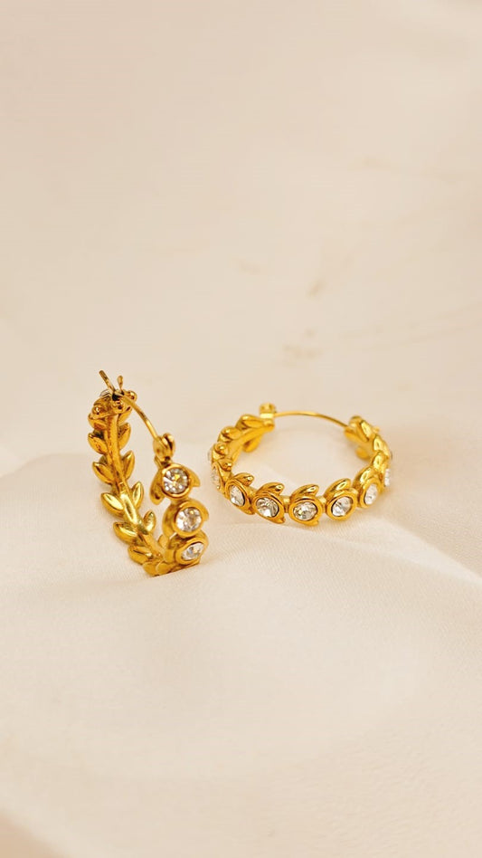 Nature's Whisper Leaf Hoops