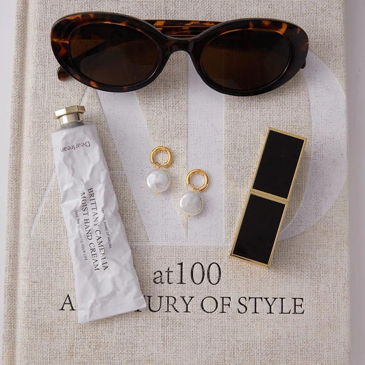 Pearl Drop Hoop Earrings