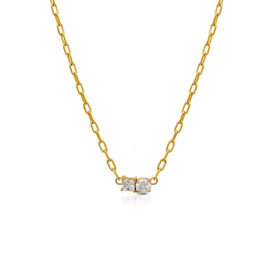 Twin Stone Necklace