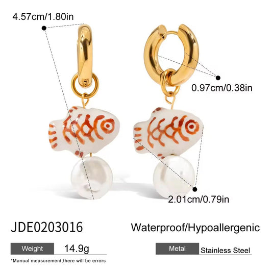 Ceramic Fish Earrings