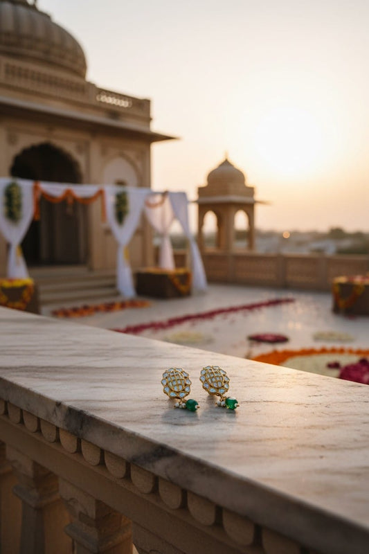 Kundan Floral Drop Earrings