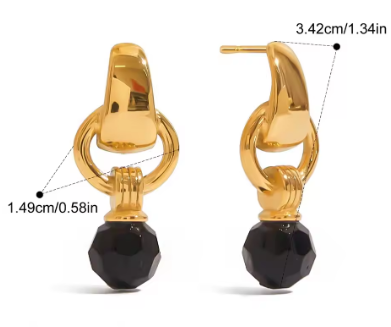 Black Crystal Statement Earrings