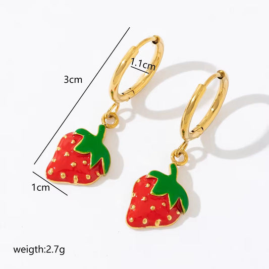 Strawberry Hoop Earrings