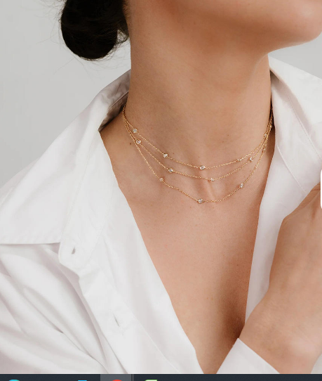 CZ Stone Studded Layered Necklace