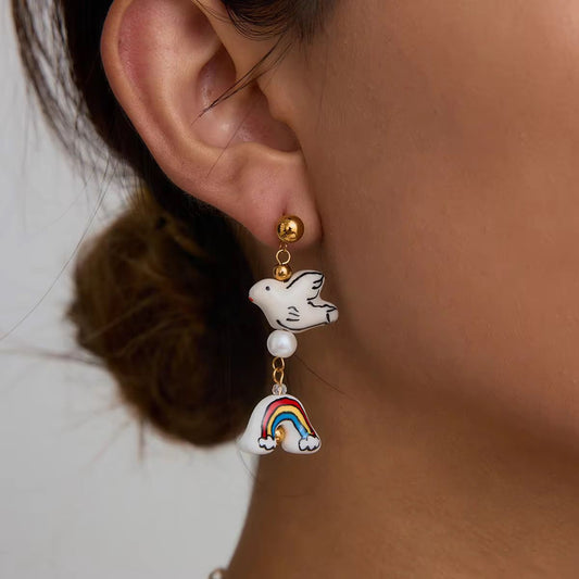 Ceramic Rainbow Earrings