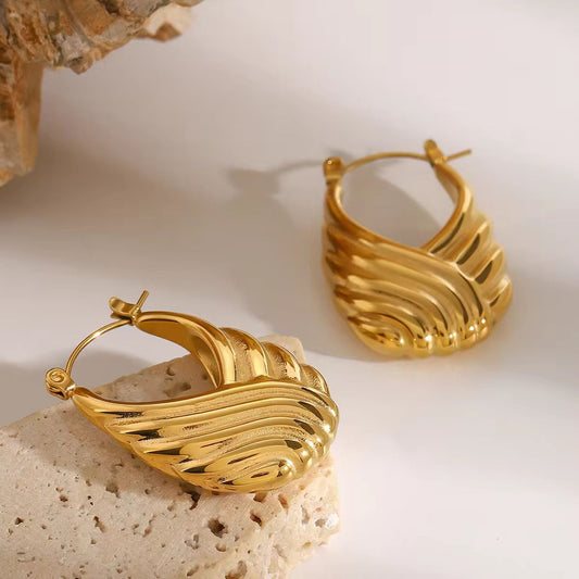 Gilded Ripple Hoops