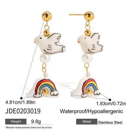 Ceramic Rainbow Earrings