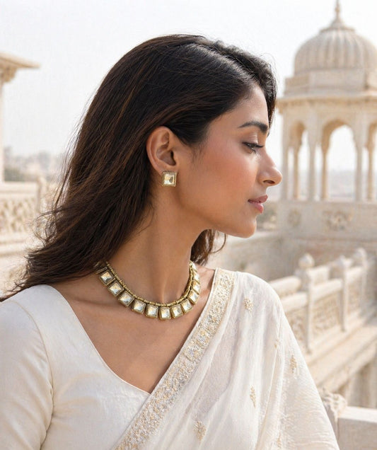 Kundan Choker and Stud Set