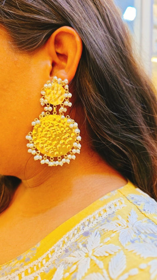 Golden Pearl Elegance Earrings