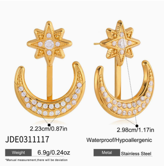 Moon star earrings