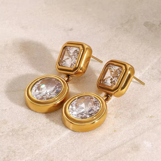 Emerald Cascade Double Drop Earrings