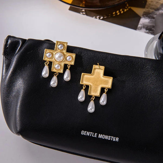 Aurelia Pearl Cross Drops