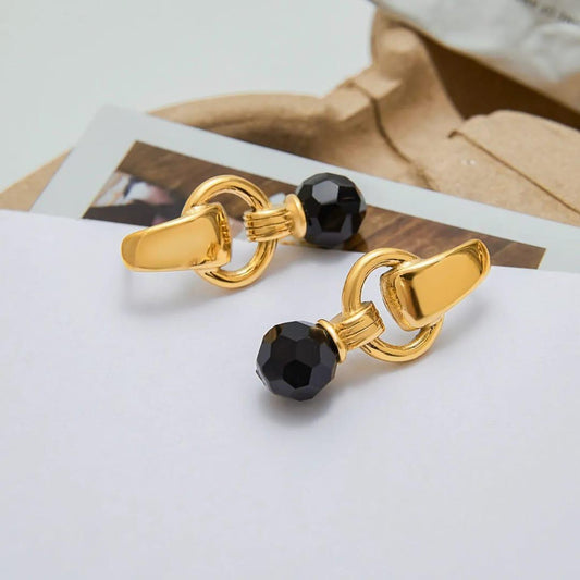 Black Crystal Statement Earrings