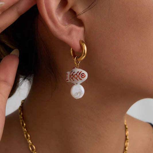 Ceramic Fish Earrings